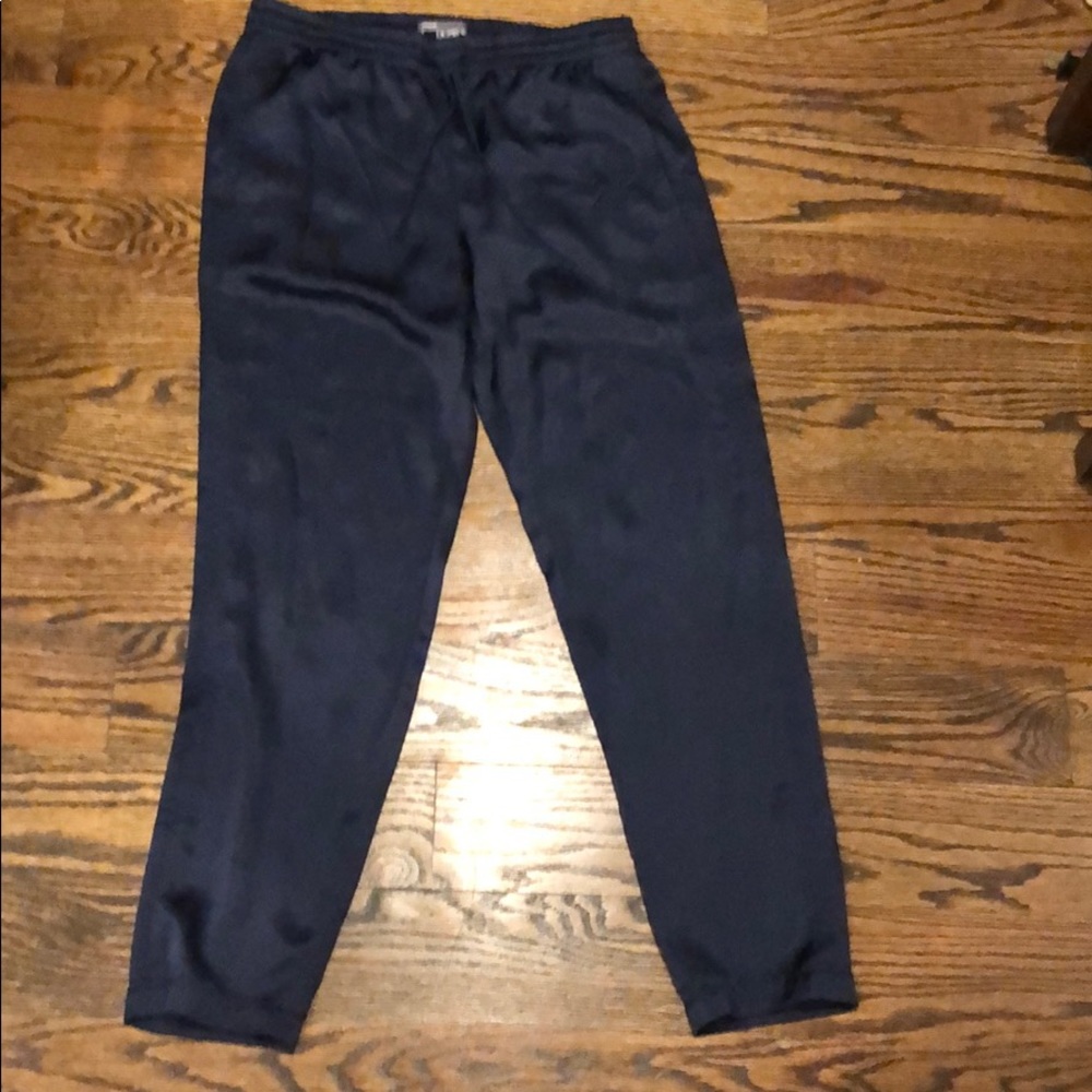 Silk Vince navy blue drawstring trousers
